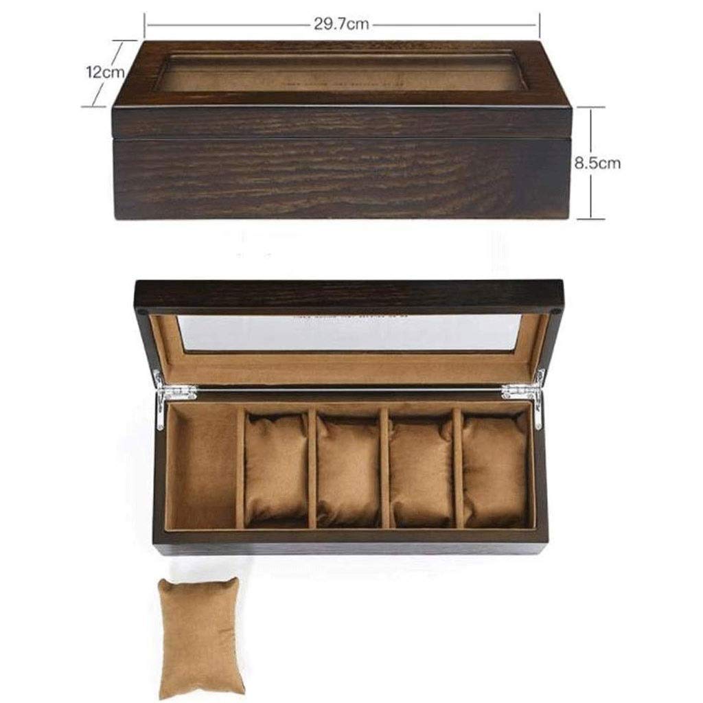 XBTGS Scatola per orologi – Scatola per orologi in legno con tetto apribile per orologi e gioielli
