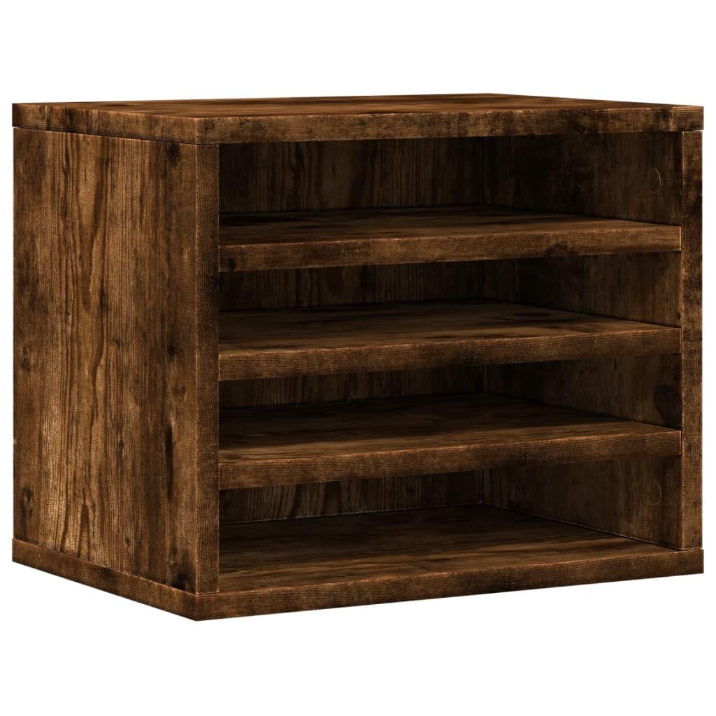 Organizer Scrivania Rovere Fumo 36x26x29,5cm Legno Multistrato,Organizer da Scrivania,Portaoggetti da Scrivania,Organizer da Scrivania-848049