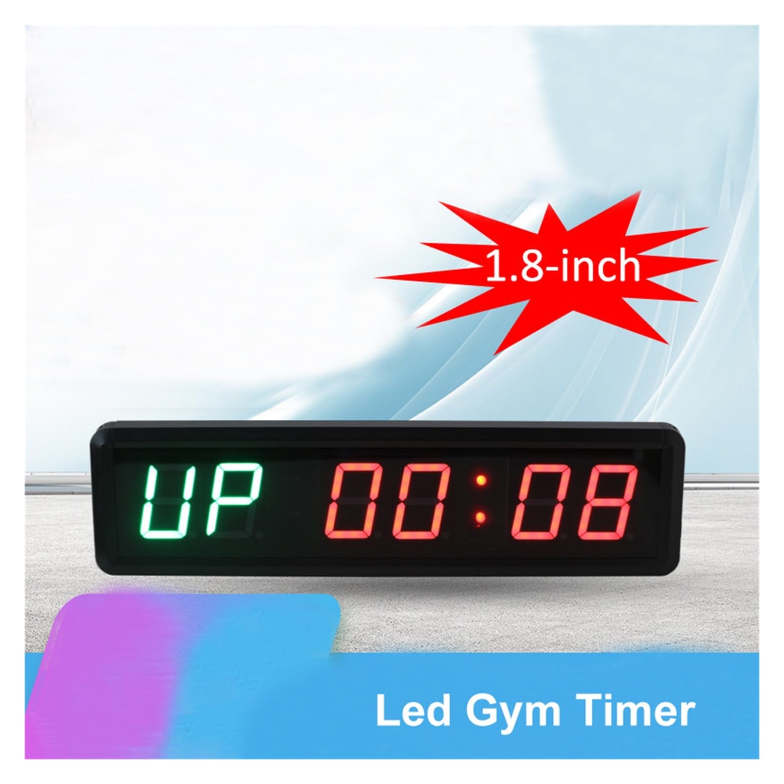 Timer palestra, Orologio For Esercizi Indoor Con Timer For Allenamento A Intervalli Di Palestra Multifunzionale Montato A Parete(Groen)