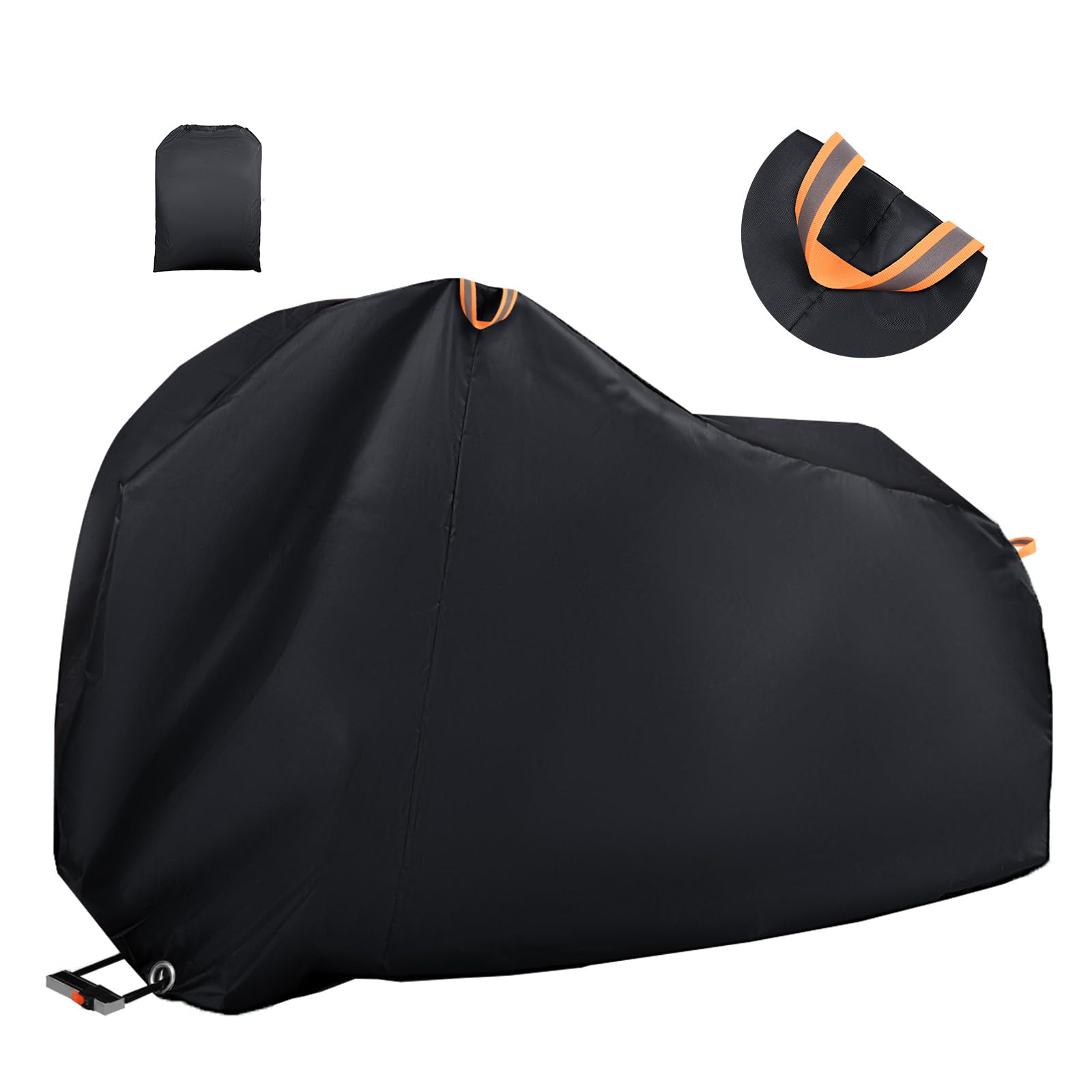 NIFBANG Bike Cover Waterproof Outdoor,210D Oxford Fabric Bicycle Cover,Anti Dust Rain Snow UV,Bike Rain Cover for Mountain,Road & Heavy Duty Bikes with Lock Holes,Reflective Tape & Storage Bag(Black)