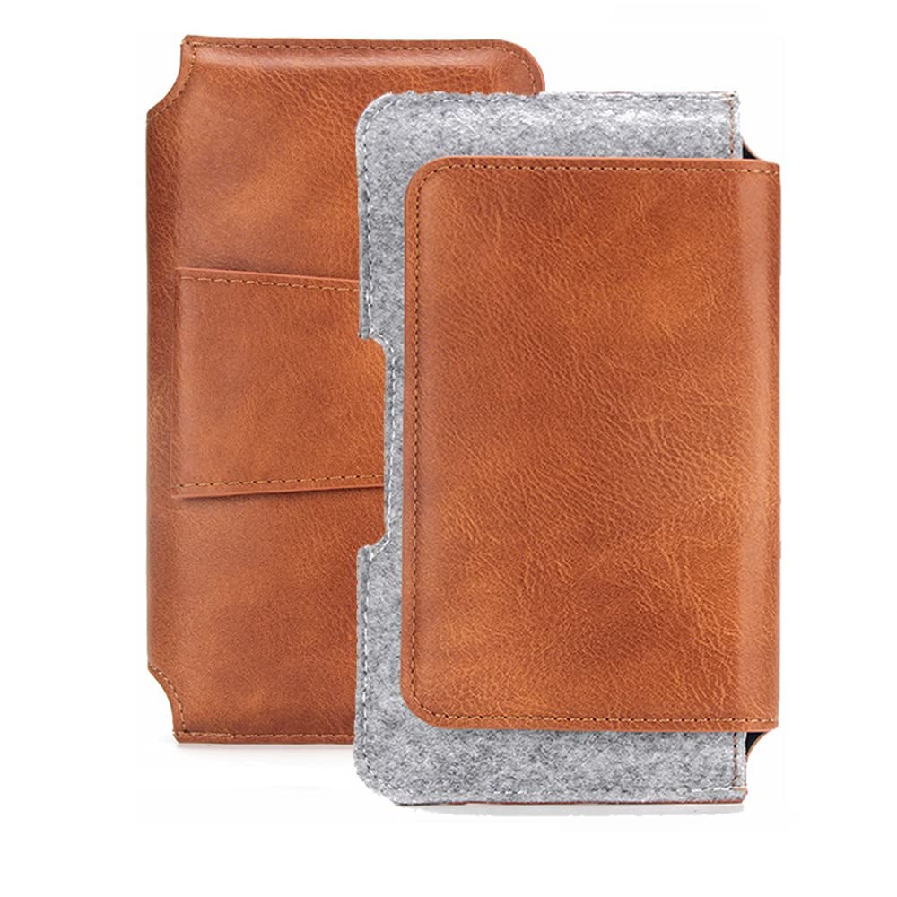 K-S-Trade Protective Case For Sony Xperia 10 VI Belt Bag Holster Compatible With Sony Xperia 10 VI Sleeve Cover Case Protective Pouch Felt PU-leather 1x