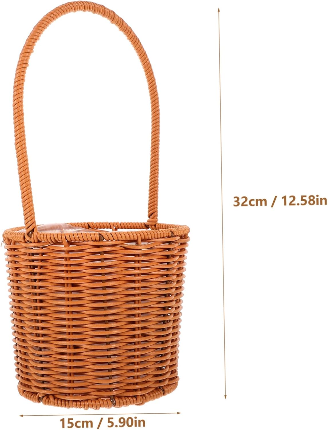 DECHOUS Rustic Woven Flower Basket with Handle Lightweight Portable Storage Basket for Flower Arrangement Wedding Decor Gift and Home Organization Handcrafted Floral Storage image 2