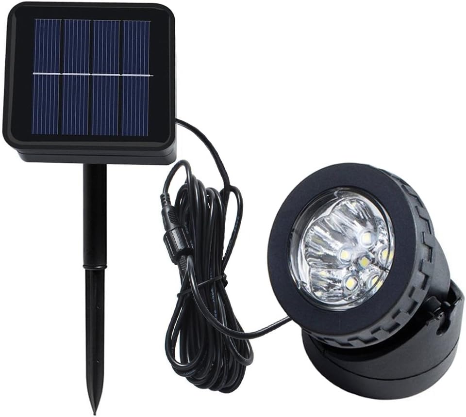 Heansun Solar LED Landscape Spotlight, Pond Light Underwater Light Auto On/Off for Outdoor Garden Courtyard Lawn Fish Tank Pool Landscape Lighting, Adjustable Lighting Angle