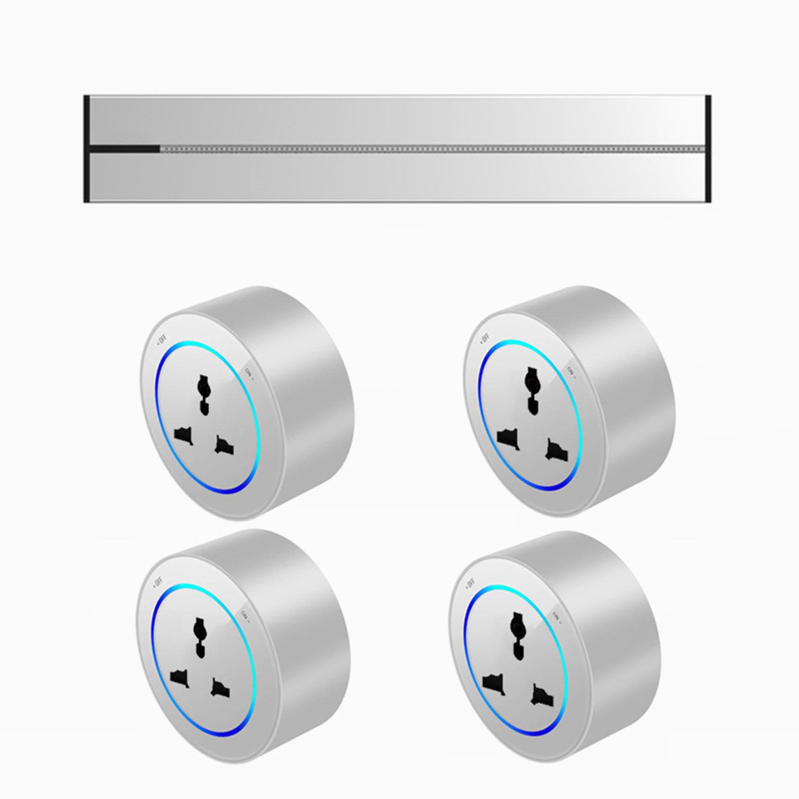 Power Strips Track Socket with Detachable Adapter, Suitable for Office Home Kitchen Slide Rail Terminal Block Strip(White,80cm)