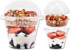 Aatriet 9oz Clear Plastic Parfait Cups with Insert 3.25oz & Dome Lids No Hole - 50 Sets Yogurt Fruit Parfait Cups for Kids, for Dips and Veggies, Take Away Breakfast and Snacks. No Leaking