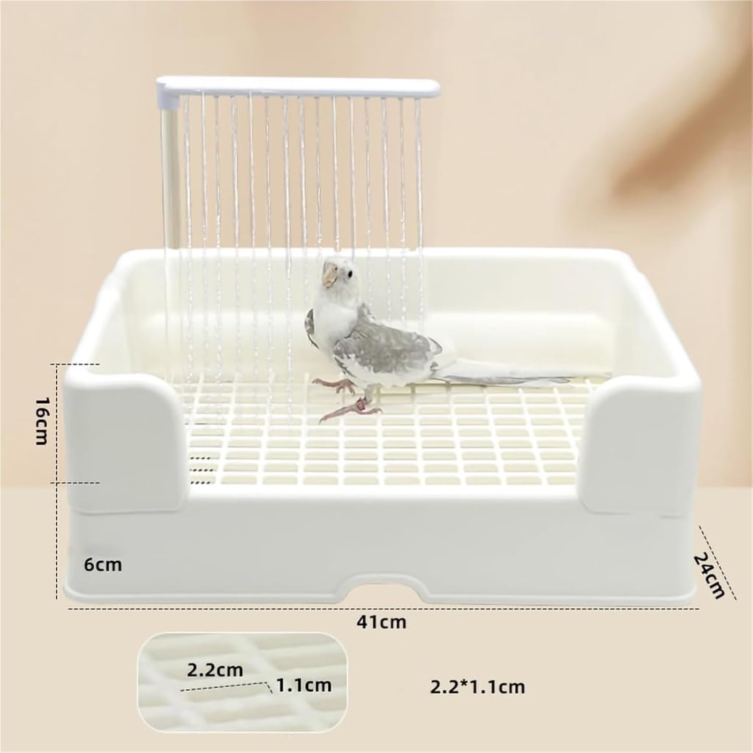 Bird Bathtub，Parrot Bath Tub， Automatic Parrot Bathing Fountain Parrot Bathing Box with Multiple Faucets(41 * 24 * 22cm)