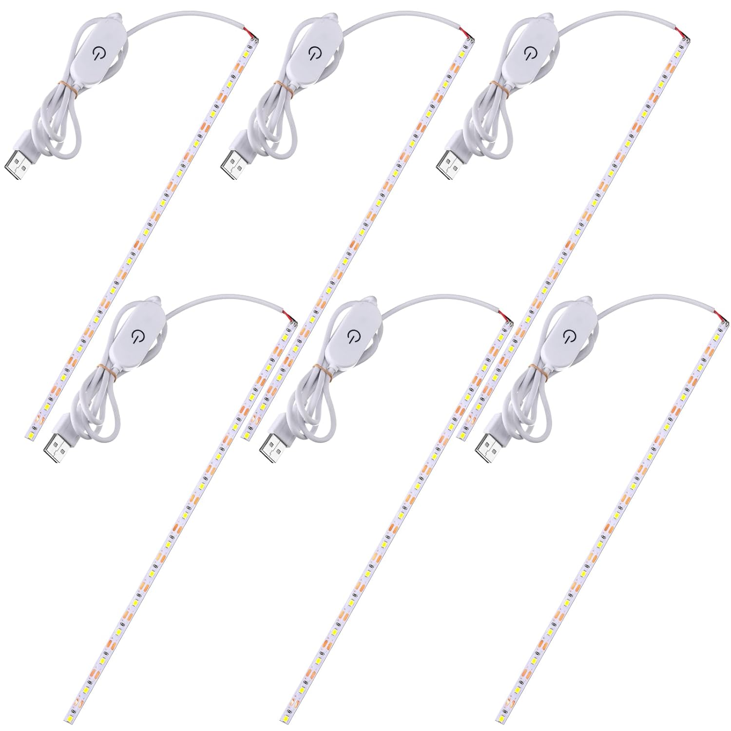 6 Pack Sewing Machine Light Strip with Touch Dimmer, 11.8 Inch Sewing Machine Lights LED Strip with 100 LEDs, White Light Fits All Machines (6.56 ft USB Power Cord)