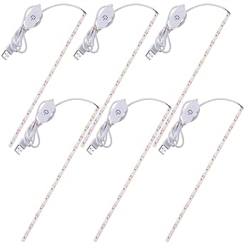 6 Pack Sewing Machine Light Strip with Touch Dimmer, 11.8 Inch Sewing Machine Lights LED Strip with 100 LEDs, White Light Fits All Machines4.76 ft USB Power Cord