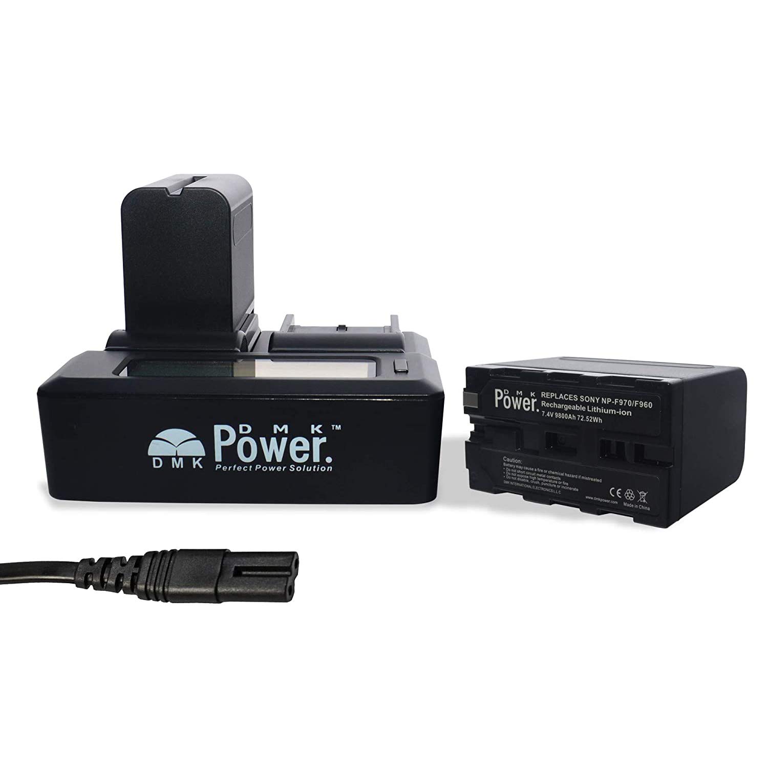 DMK Power NP-F970/NP-F960 "2 Pcs 9800mAh Battery and 1 x DC-01 Digital Dual Battery Charger", made for LED Photo Video Lights and Monitor only (Not for Cameras & Camcorder)