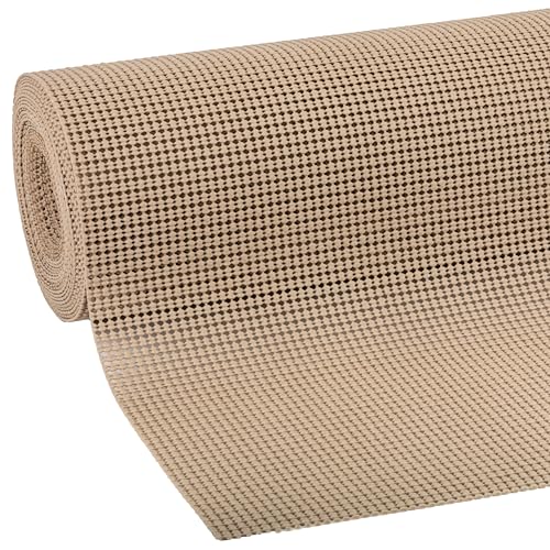 EasyLiner Select Grip Shelf Liner - Easy to Install & Cut to Fit - Non Slip, Non Adhesive, Drawer Shelf & Cabinet Liner for Kitchen, Bathroom, Pantry Cupboards - 12in. x 24ft. - Beige