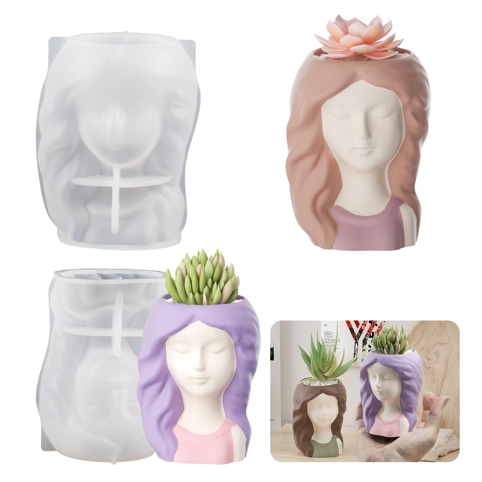 Bottle Candle Mold Bottle Molds Girl - Resin Casting Silicone Molds for Home Decor & Candle Making Wave Spiral Mold