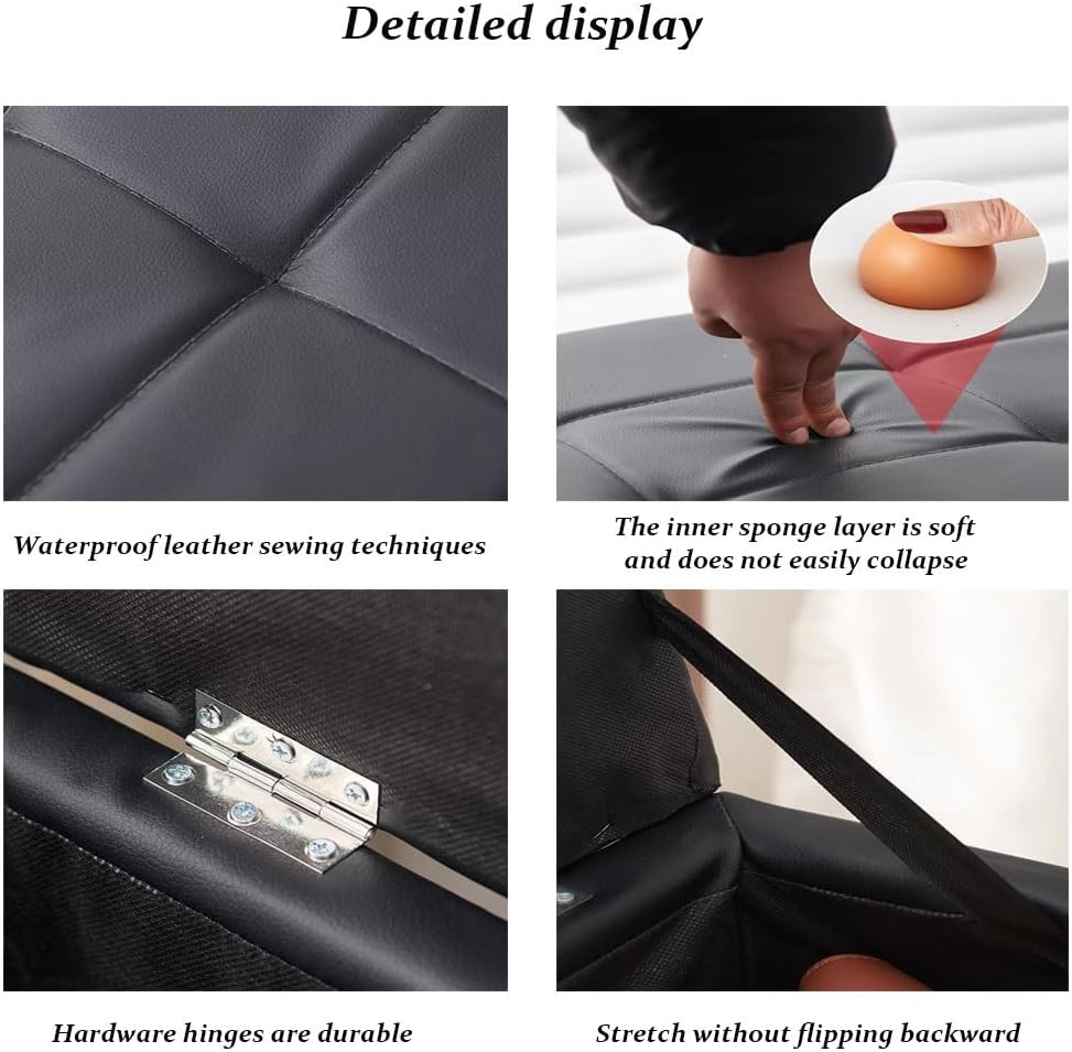 Ottoman with Wheels Ottoman Footstool with Wheels Small Square Leather Ottomans Foot Rest Rolling Storage Bench Hassocks and Ottomans Footstools for Living Room(Gold,17.5" x 11.8" x 0.39")