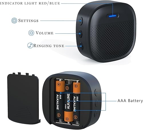 Miniatura 3 de XTU Timbre inalámbrico para J7/J9/J9 Plus/J10, rango de recepción 328 pies (656.2 ft), 0-110 dB máx