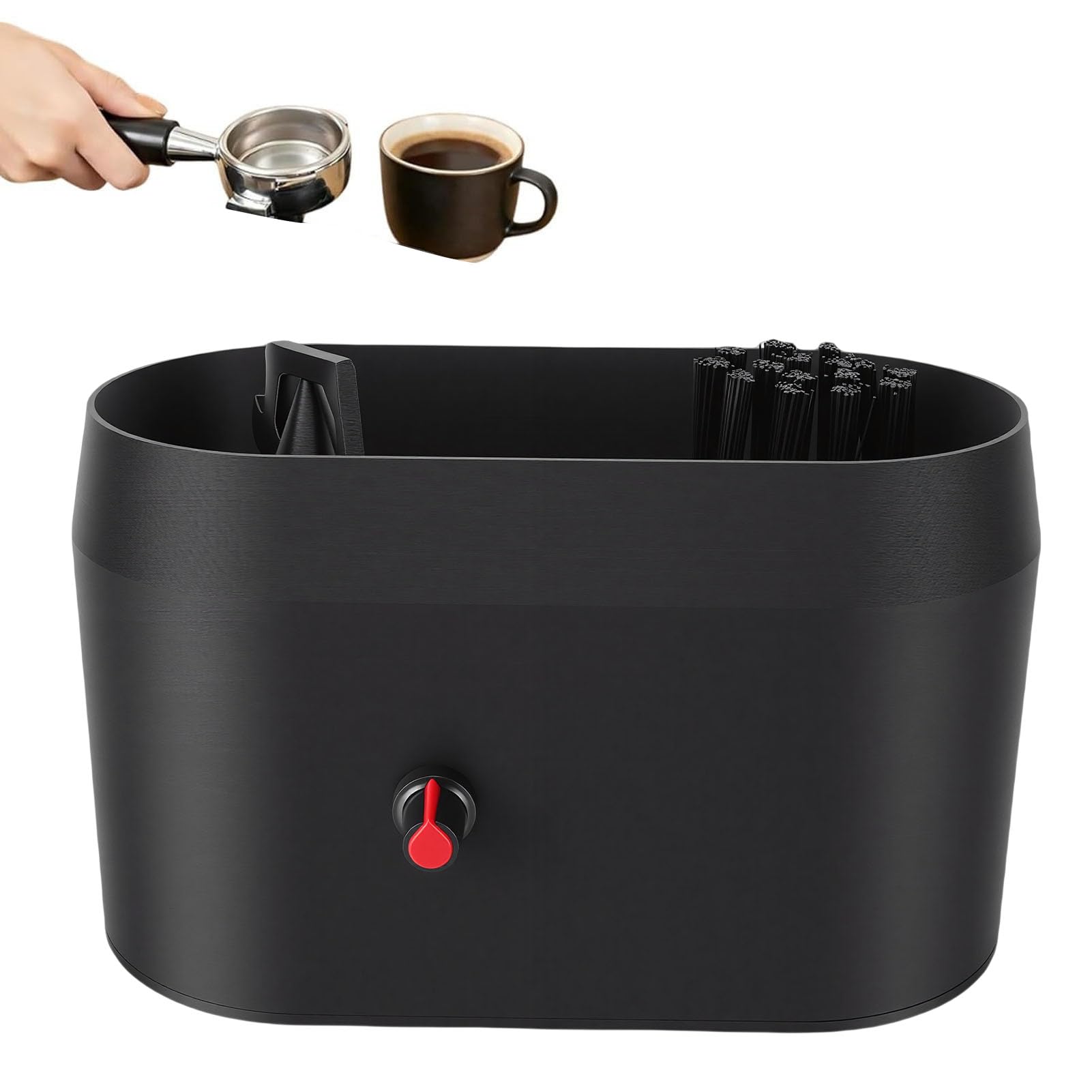 Limpiador eléctrico de portafiltros de café, herramienta de limpieza de cerdas duras para máquinas de café caseras y portafiltros, prevención y mantenimiento eficientes de derrames