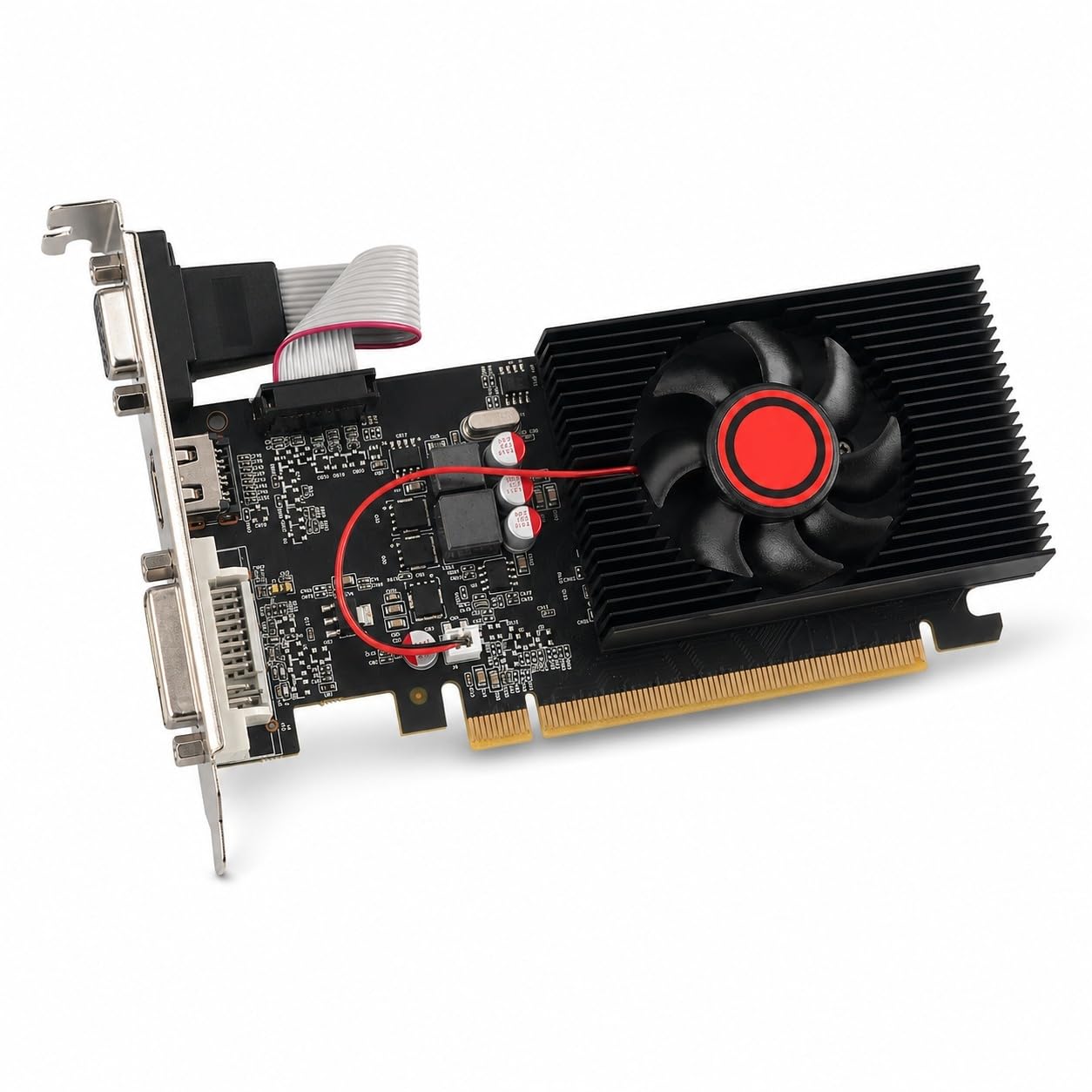 Tarjeta Gráfica, Tarjeta de Video de Juegos de 1 GB DDR3 64 bit, Interfaz PCI Express 2.0 16x, HDMI, DVI, VGA, Ventilador único, Tarjeta de Video de Computadora para Juegos de