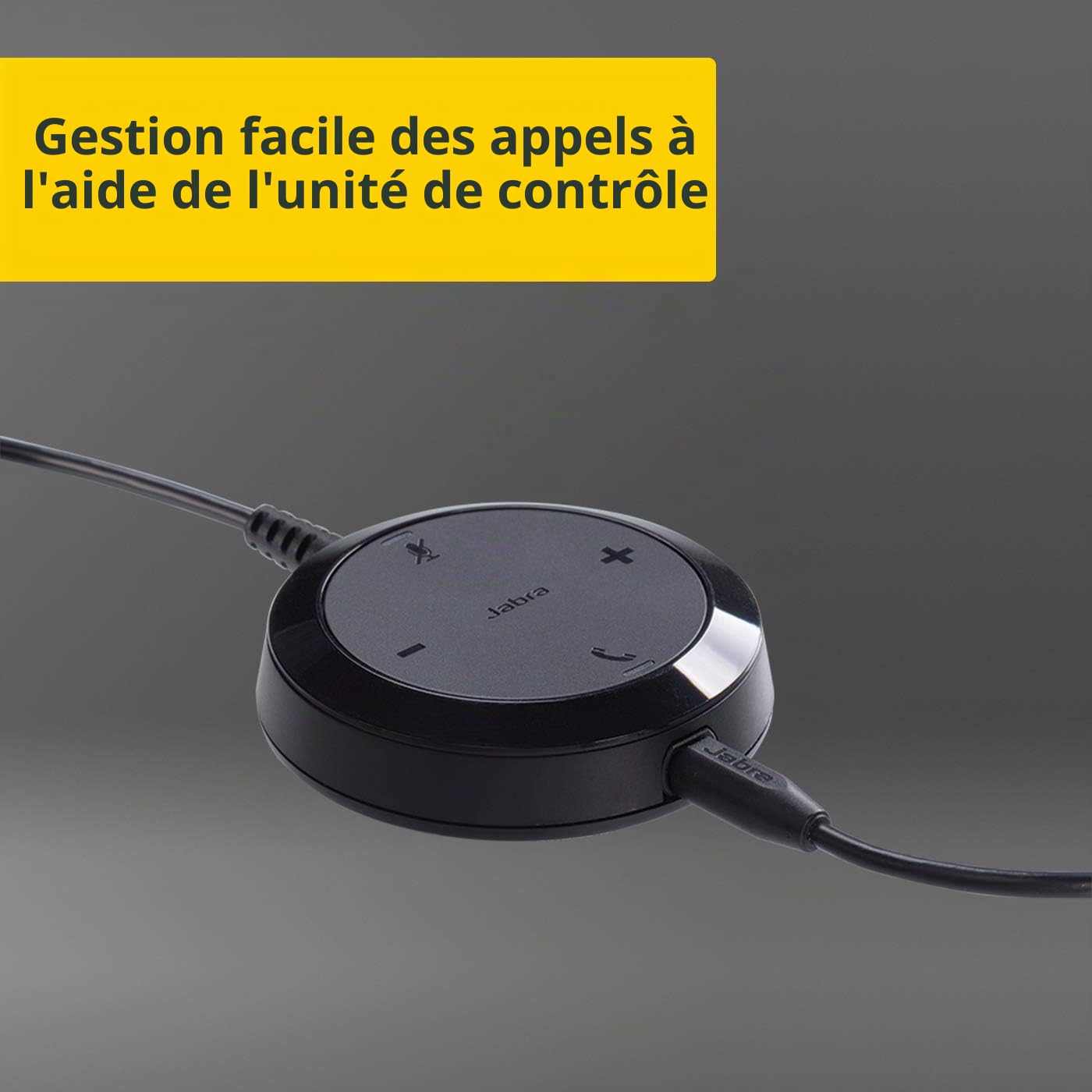 Jabra Evolve 30 UC Stereo Headset - Casque de communications unifiées pour téléphone logiciel VoIP avec annulation passive du bruit - Câble USB avec contrôleur - Noir