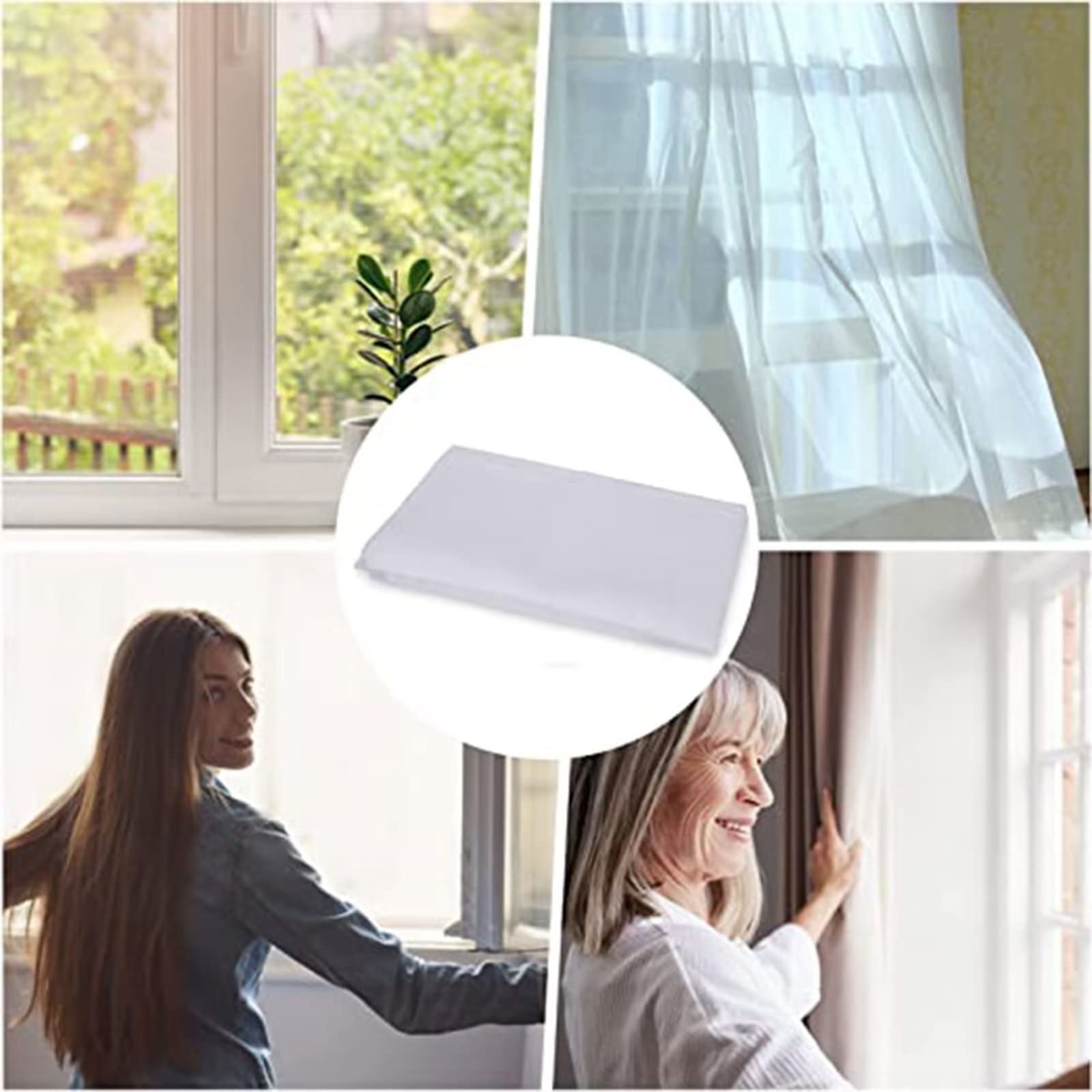 DIY Window Screen,85x110cm(33.4x43.3in) DIY samoprzylepna moskitiera na okna, regulowana moskitiera przeciw owadom, możesz wybrać rozmiar, którego potrzebujesz, czarny-A