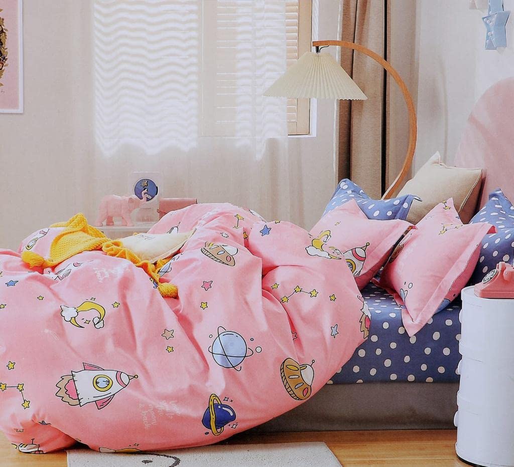 Ab Home Decor 235TC Kids Glace Cotton Cartoon Candy Toffee Printed Bedsheet for Double Bed King Size with 2 Pillow Covers (Multicolour, 90x100inch) (B0BR46V17P) Amazon Price History, Amazon Price Tracker