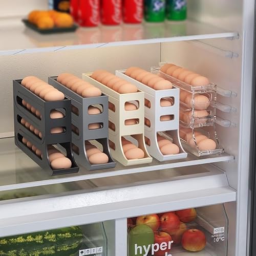Organizador de Ovos para Geladeira - Porta Ovos Dispenser 4 Andares com Bandeja