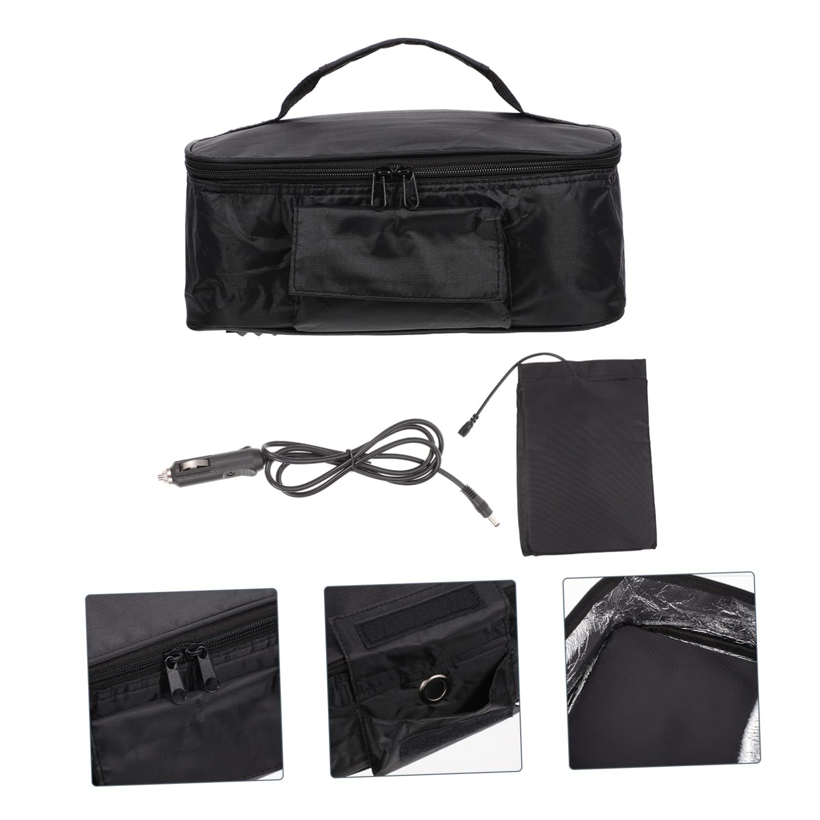 Tasche mit Henkeln, 1 Stück, Schwarz, Warmhaltend für Lunchbox