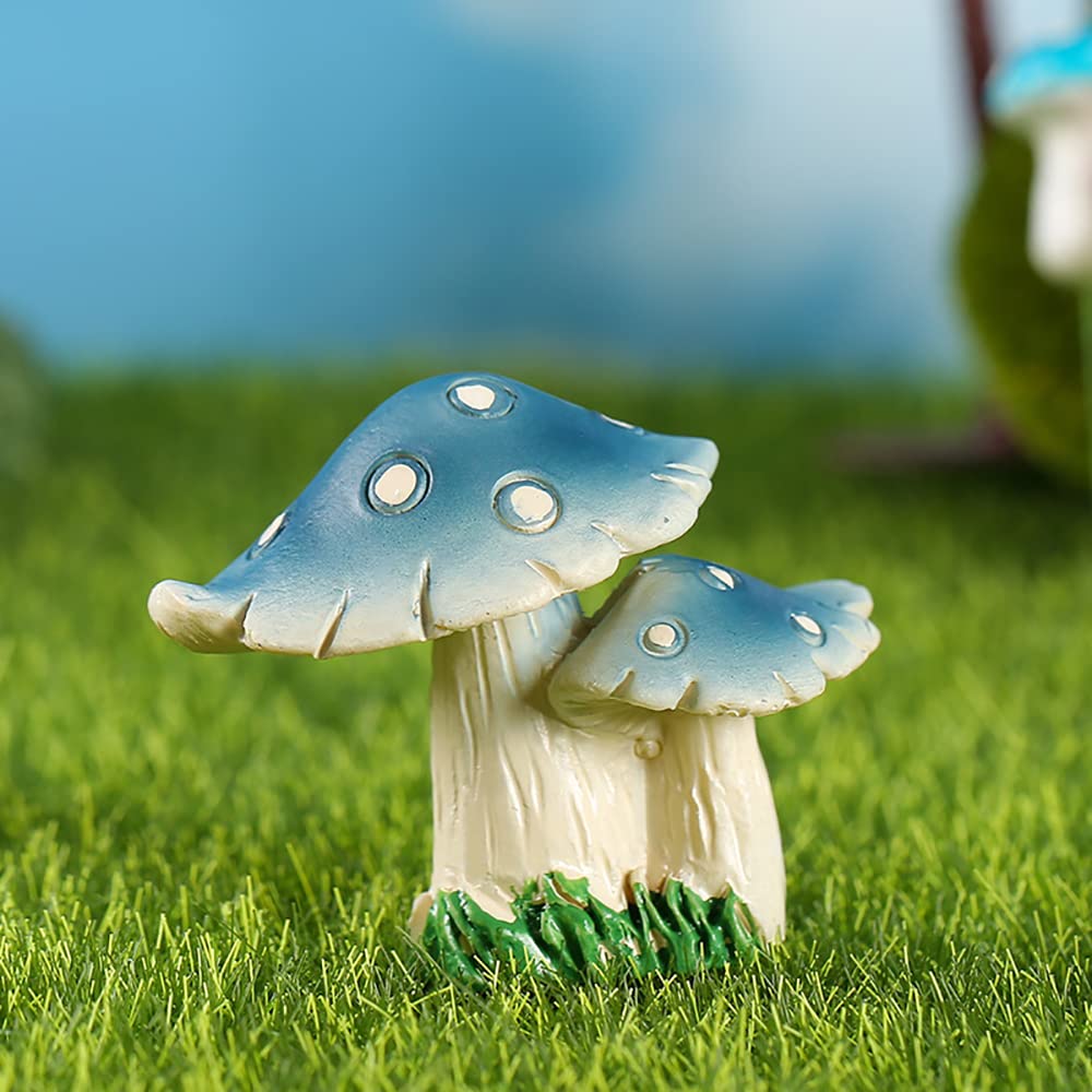Mini Resin Mushroom Figurines - 6 Piece Set For Fairy Gardens, Terrariums, And Crafts