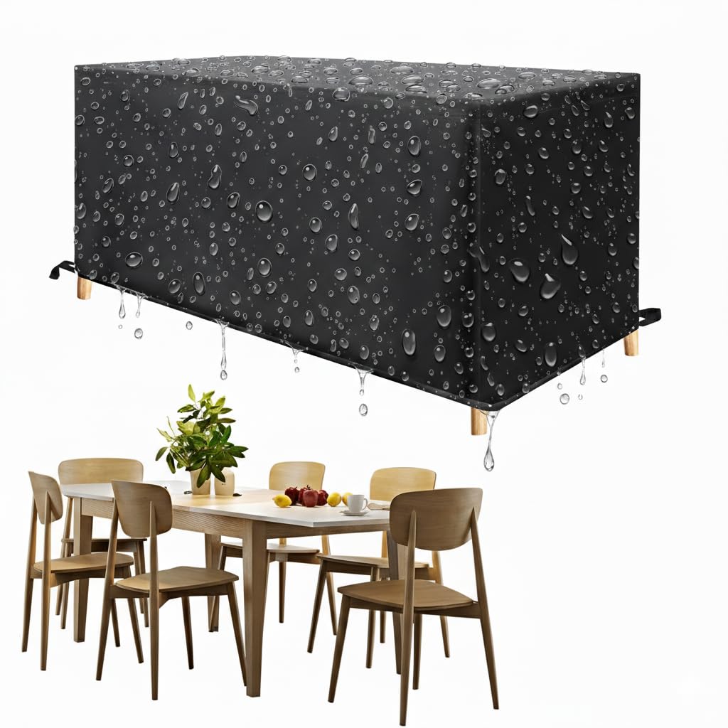 Coperture per Mobili da Giardino 300x70x110cm / Lunghezza x Larghezza x Altezza Telo Copri Impermeabili per Tavolo e Sedie Copridivano da Esterni in Poliestere Tessuto Oxford 420D Antivento Antineve