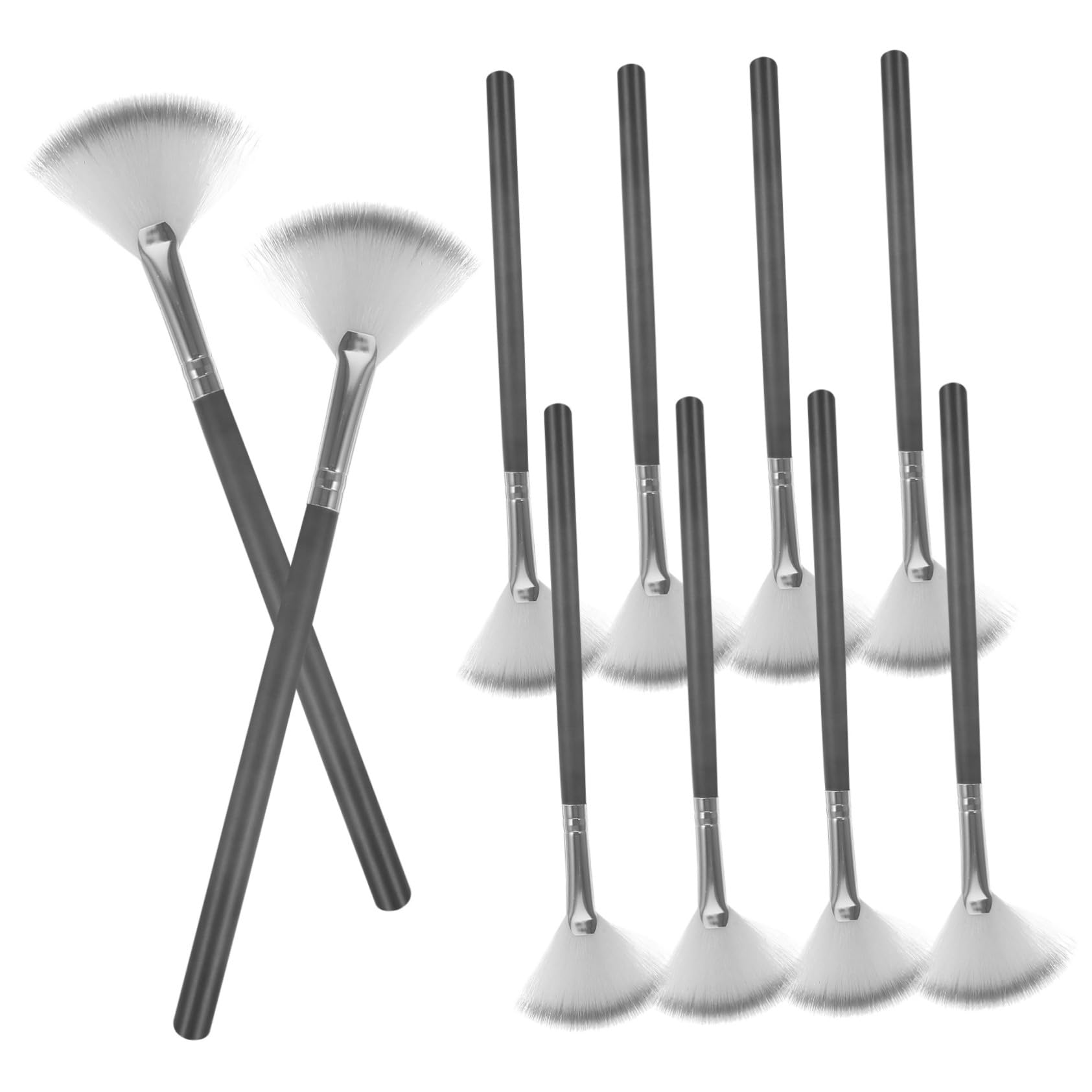 Beatifufu Facial Brush Set 10pcs Set Esthetician Supplies for Makeup Application Foundation Blush Contour Highlighter Travel Size