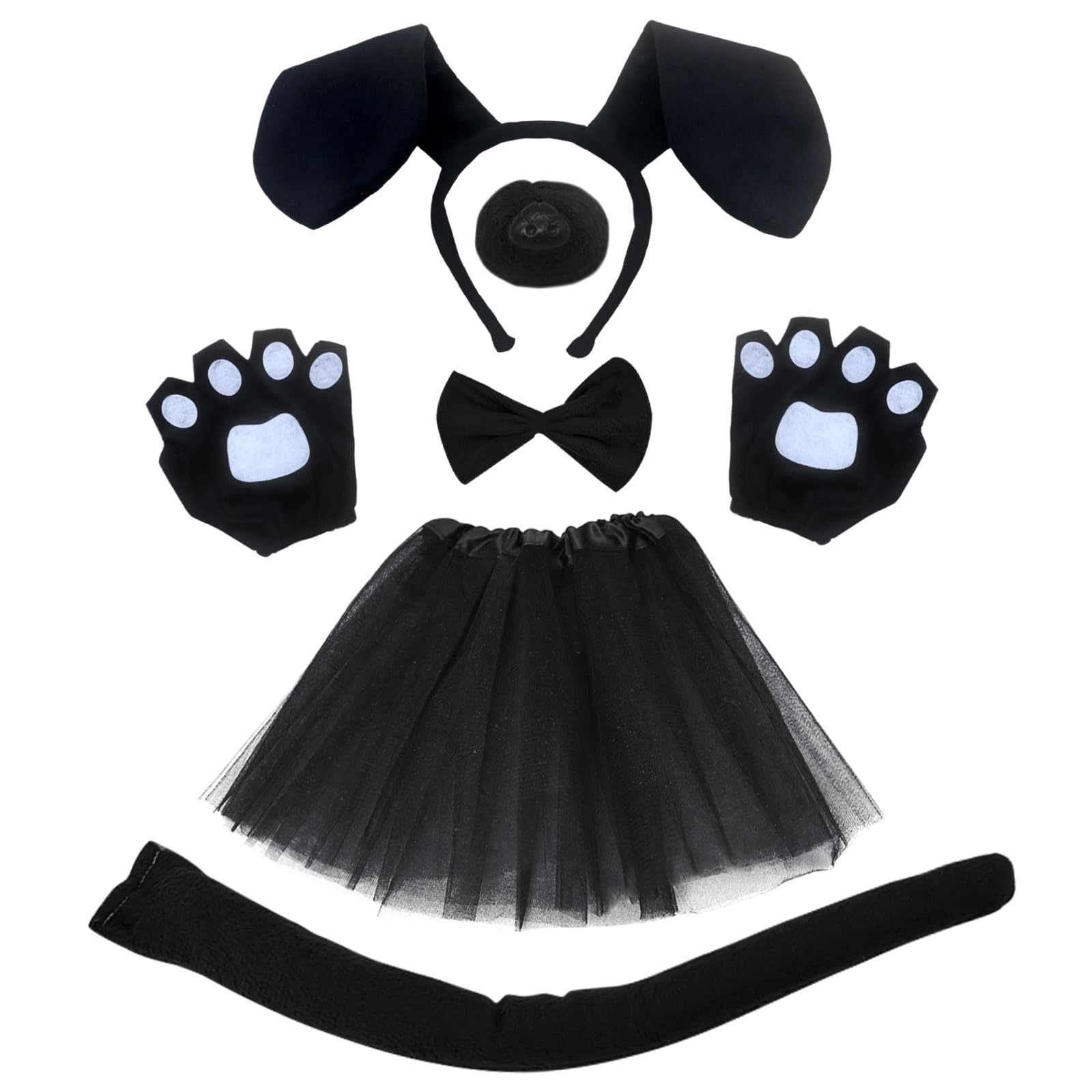 FUIPVGI Pieces Black Puppy Dog Costume Set,Included Ear