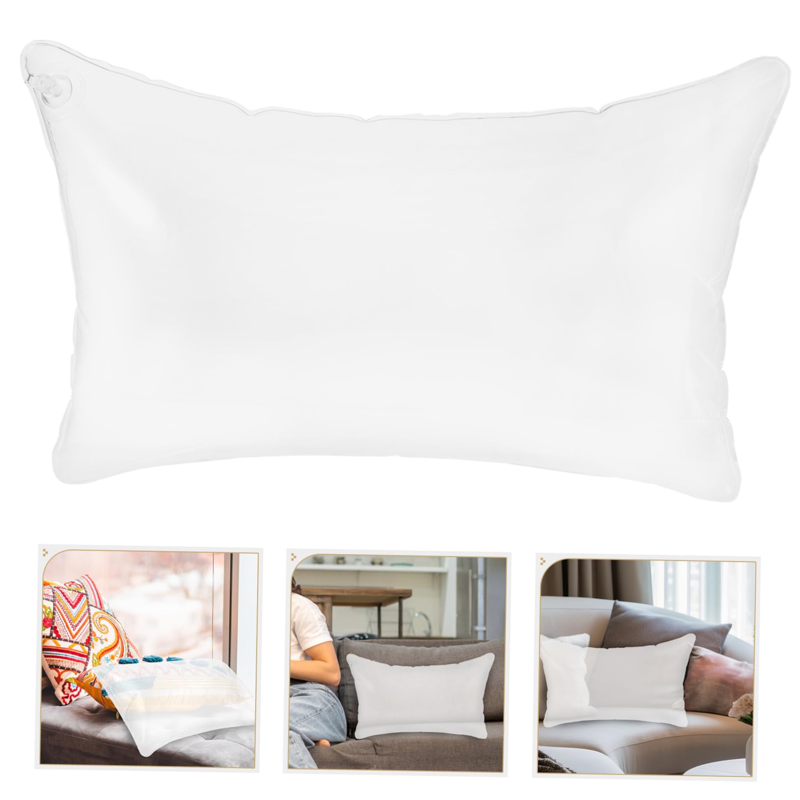 Levemolo Flatable Pillow Inserts for Camping Long Pillow Insert 40x60cm PVC Material Portable Sofa Cushi