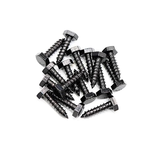 Miniatura 5 de Qlvily 25 tornillos de retraso hexagonales de acero inoxidable de 14" x 1-14", color negro