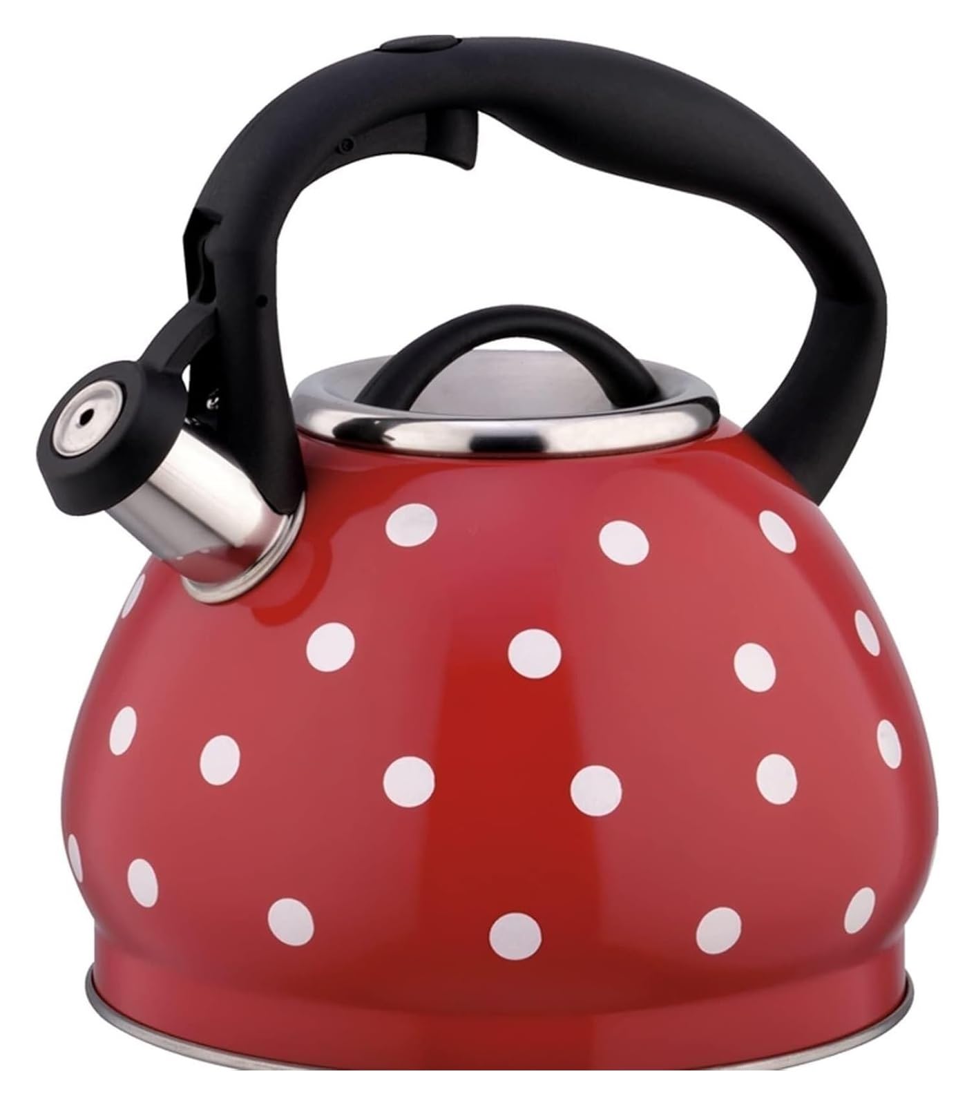 FGJsfhrDTU 3L Tea Pot for Stovetop Induction hobs, Stainless Steel Hot Water Camping Kettle Teapot(Red)
