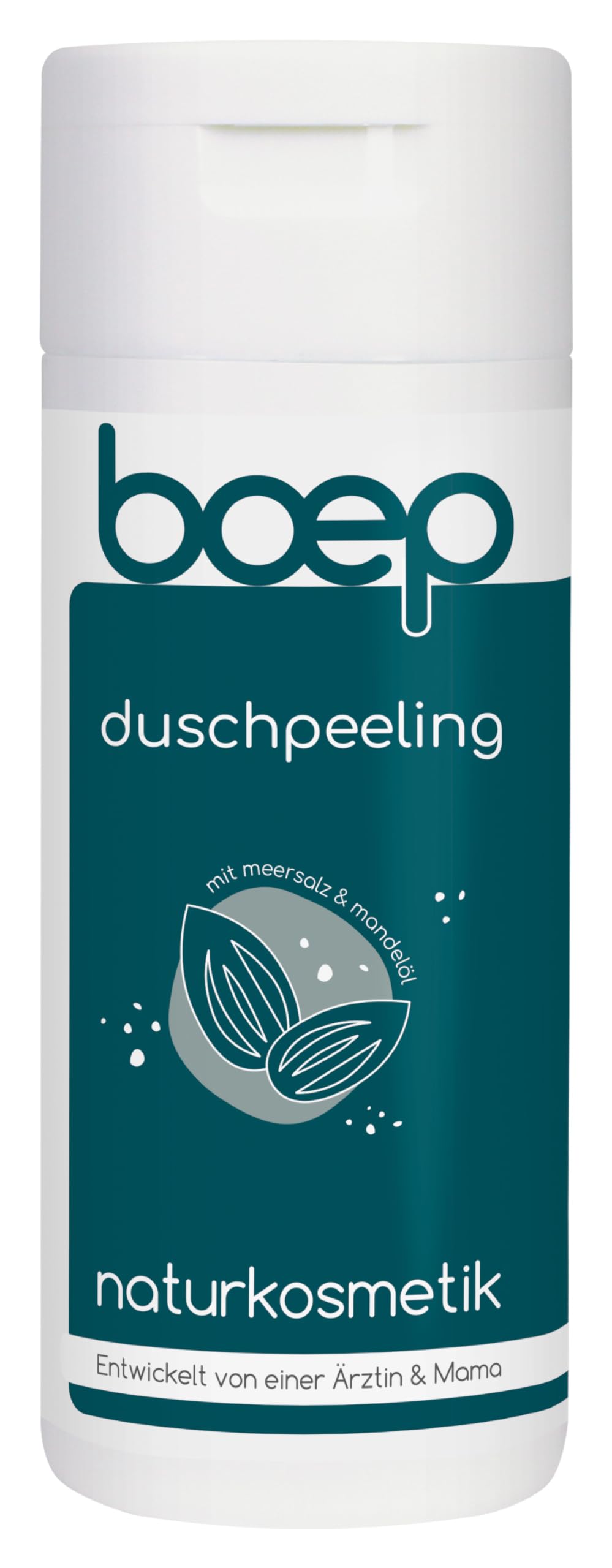 boep Exfoliante corporal vegano con sal marina orgánica y aceite de almendra, cosmética natural certificada, exfoliante corporal para exceso de piel y estimula la circulación sanguínea, para mujeres y