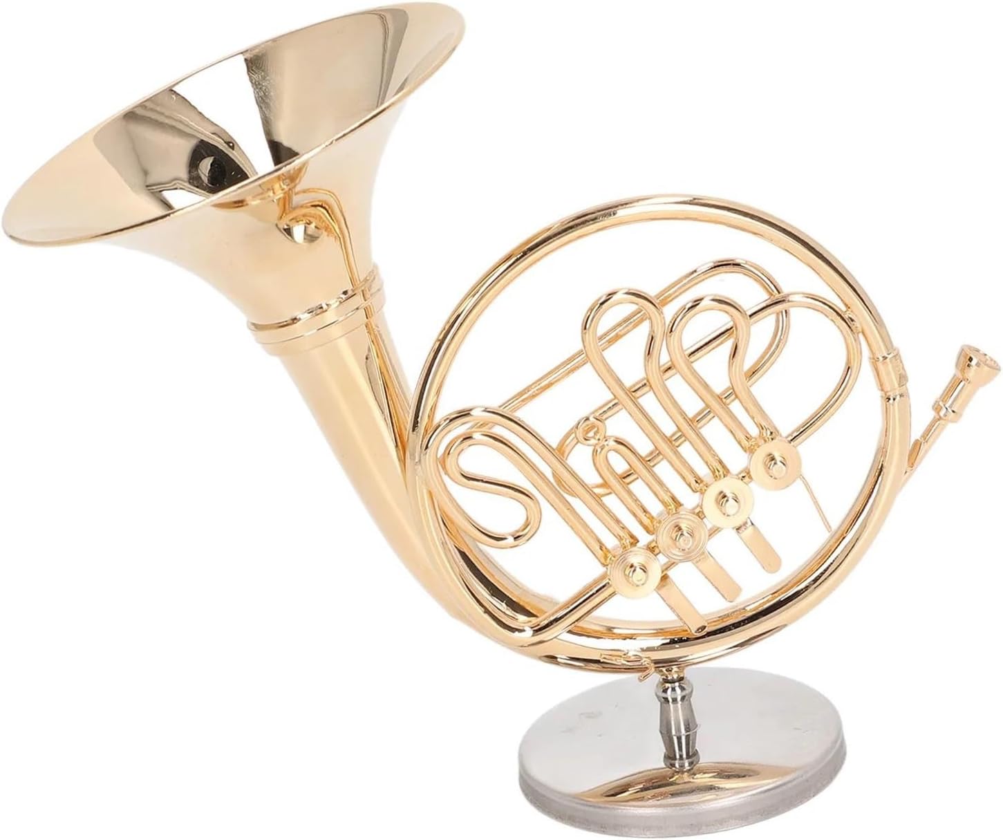 TSTS 楽器モデル 真鍮 ミニチュア フレンチホルンモデル ミニ楽器 レプリカ ホームルーム デスクトップ デコレーション