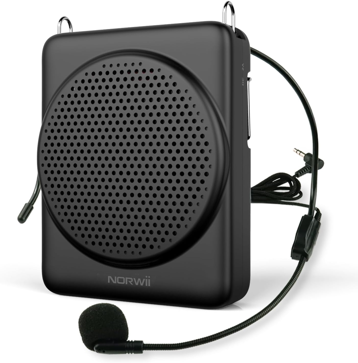 Norwii Mini Voice Amplifier Microphone Headset, 3 Hours Quick Charging and up to 22 Hours Play, Personal Voice Amplifier Portable Speaker Mic for Teachers, Training, Tour Guide, etc (Black)