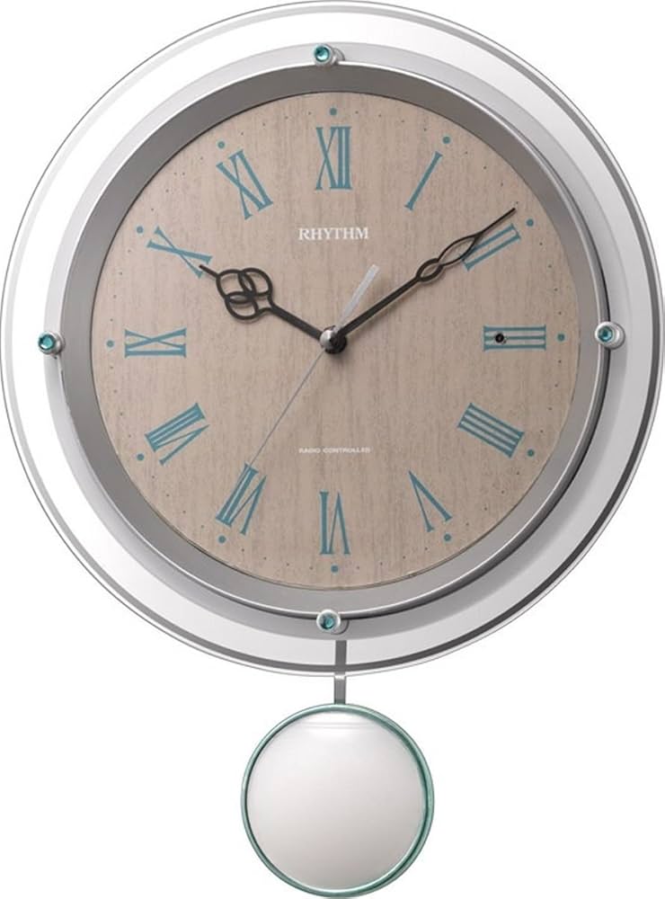 掛け時計 電波 アナログ ソフレール RHYTHM 8MX404SR03 Amazon.co.jp: リズム(RHYTHM) 掛け時計 電波 アナログ 振り子