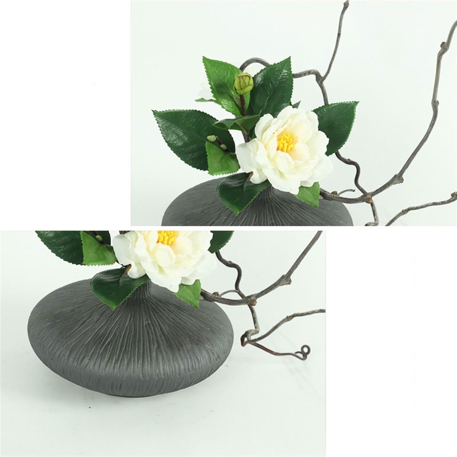 Sztuczne kwiaty wazon z kwiatami Zen, symulacja kwiatów, ozdoby ceramiczne, kreatywne dekoracje do wnętrz miękkie do domu, hotelu, dekoracji salonu