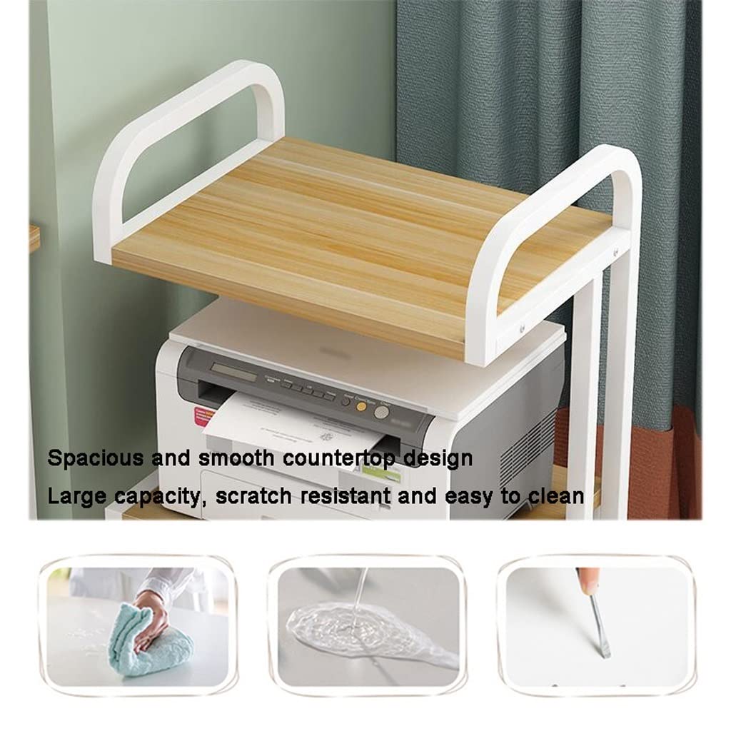 Soporte Para Impresora Soporte de carro de impresora de 3 niveles con ruedas, estante de almacenamiento multiusos, organizador de papel de oficina for suministros de oficina en casa, estante de almace
