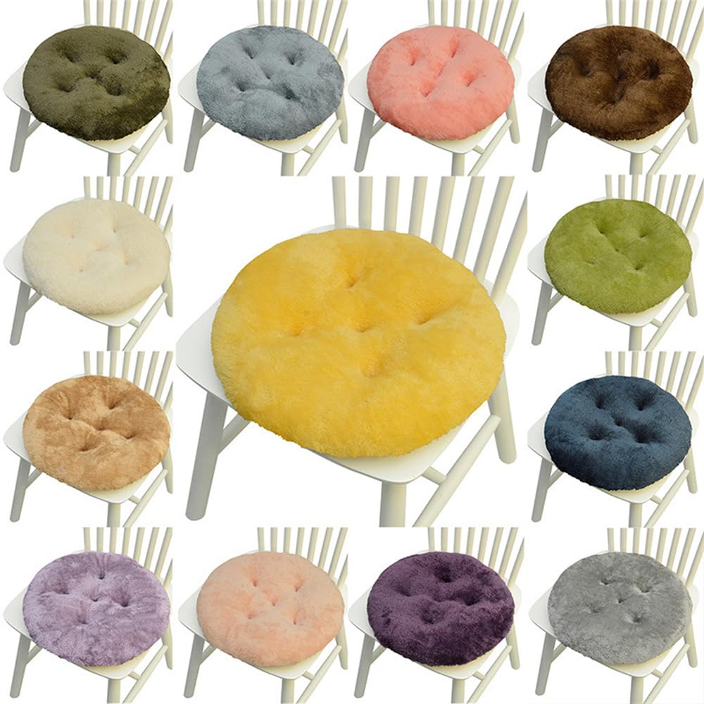 4 Stück flauschige runde Stuhlkissen – Taro lila Meditations- und Bodenkissen für Zuhause, Büro, Esszimmer, Innen- und Außenbereich, bequem, stilvolle Sitzpolster