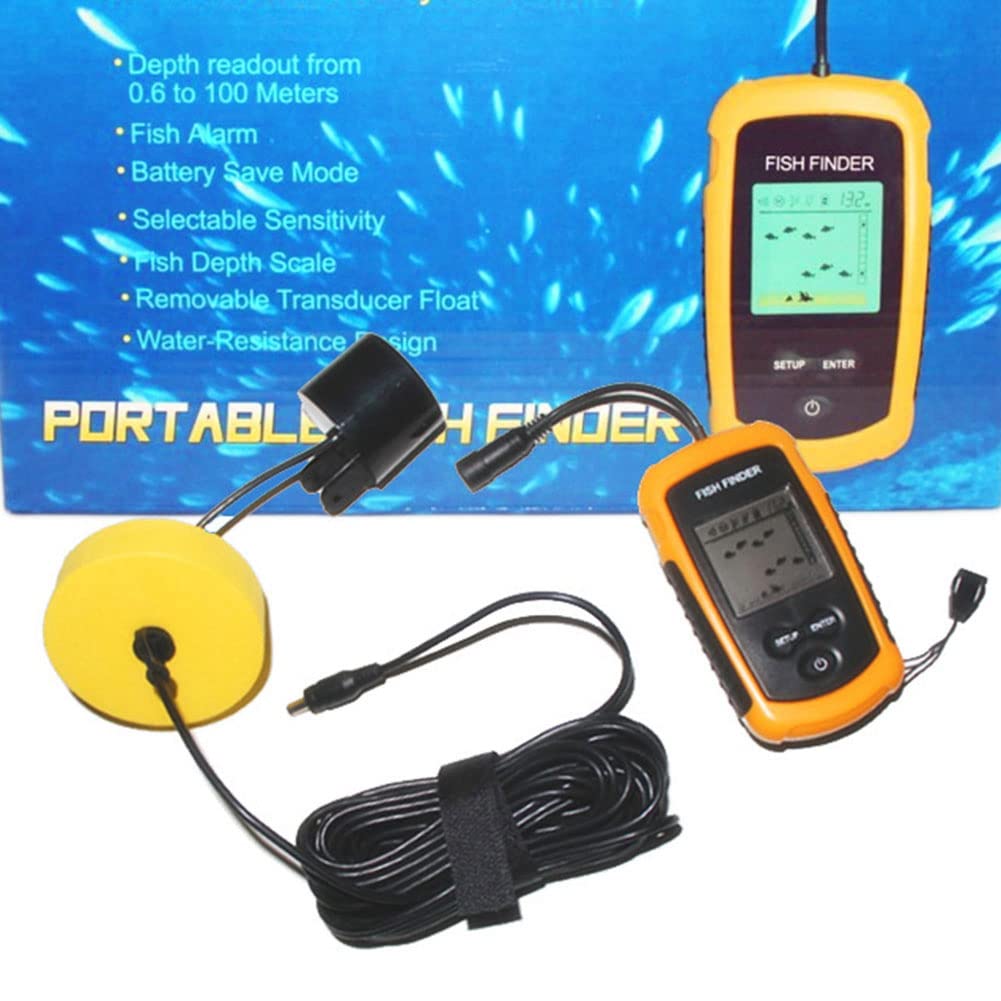 Shoal Sonar Detector de peces ultrasónico de alambre detector de peces detector de radar, transductor de pesca, buscador de peces portátil