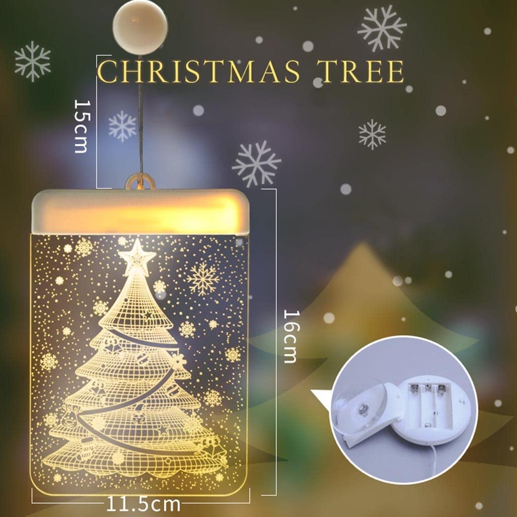 Weihnachtsdekoration, Ornament, hängende Dekorationen, Verkauf von Fenstern, Weihnachtsbeleuchtung, Weihnachtslaterne, dekorativ, LED, Akku, Glocke, Hirsch, Lichterkette, Acryl, Neuheit, Dekoration