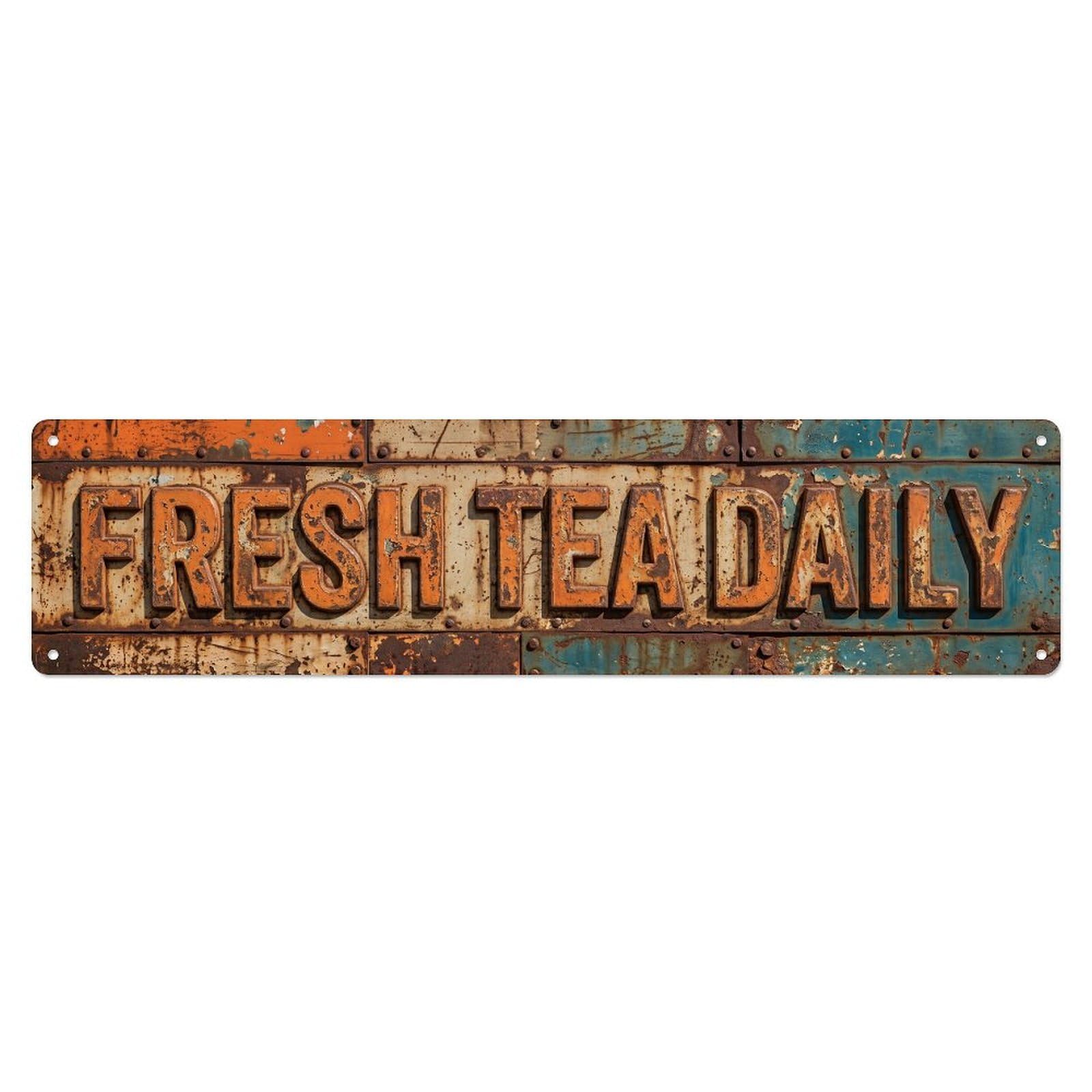 Fresh Tea Daily Vintage Metal Tin Sign