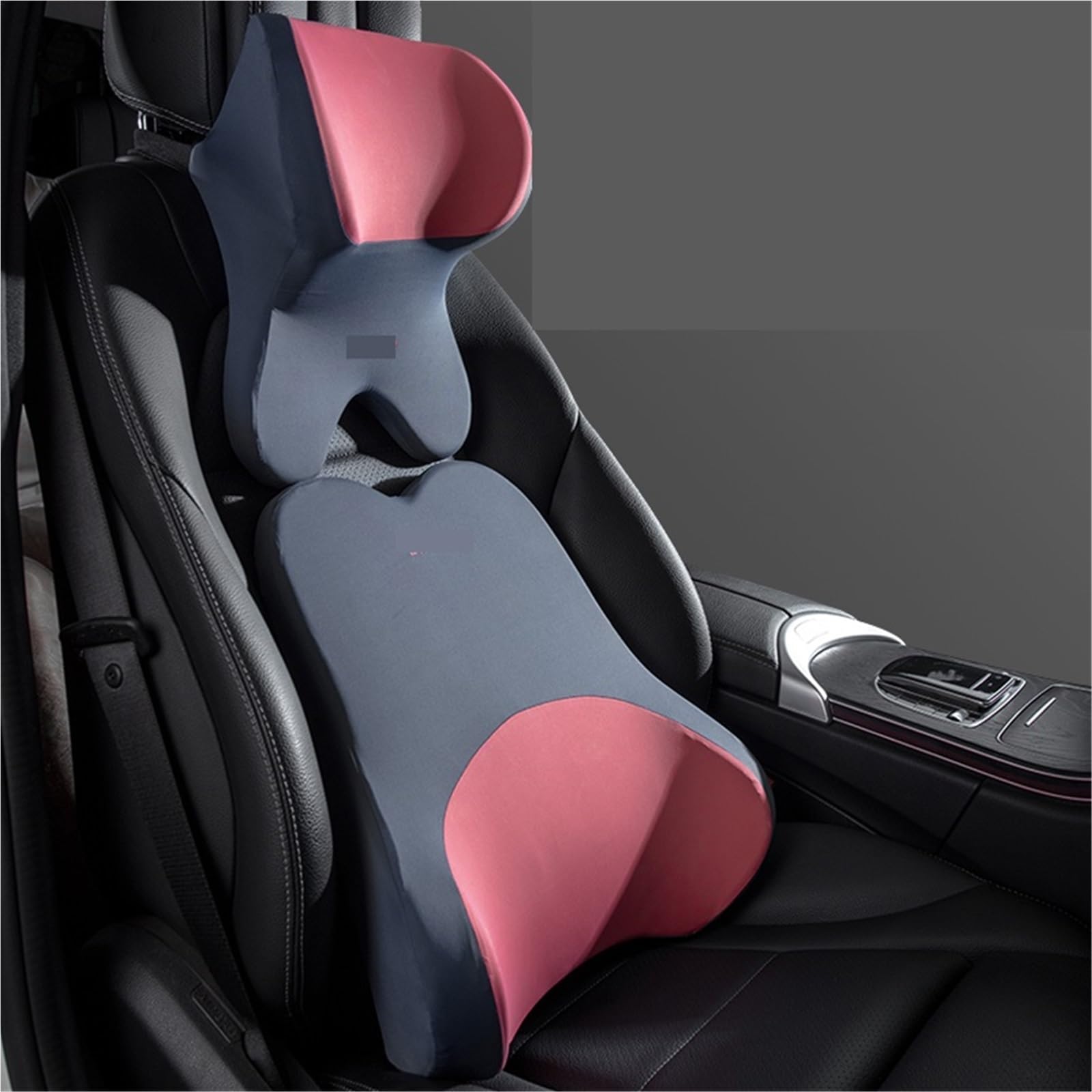 RYNVRNCOE Car Lumbar Support Headrest Neck Pillow Universal Soft Cushion Memory Foam Backrest Interior Accessories(Set 1B)