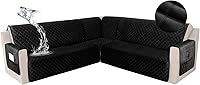 Vista 27 de HDCAXKJ Funda impermeable para sofá modular esquinero, de terciopelo en forma de L, para mascotas y perros, suave, resistente, en forma de U, juego