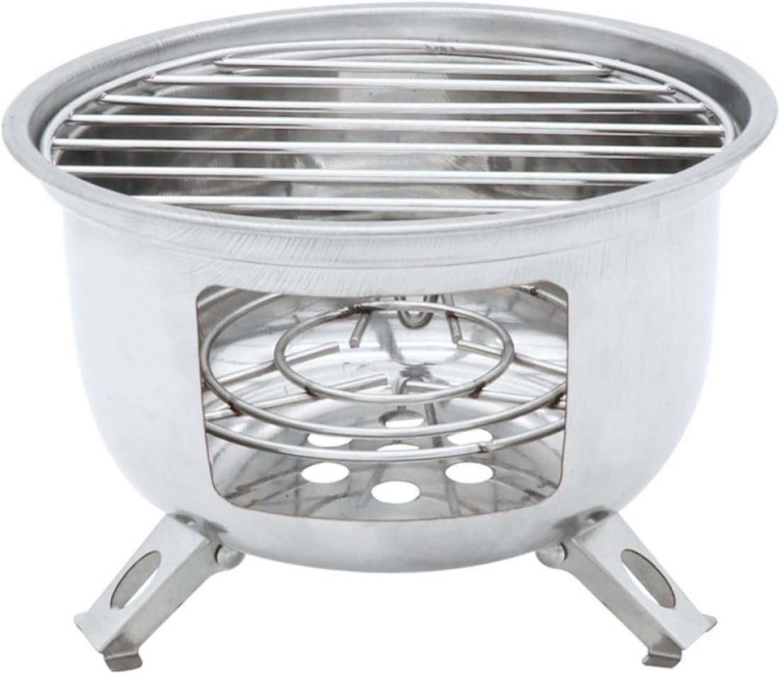ORFOFE Portable Bbq Grill for Camping Grill Small Barbecue Stove Round Camping Outdoor Accessory