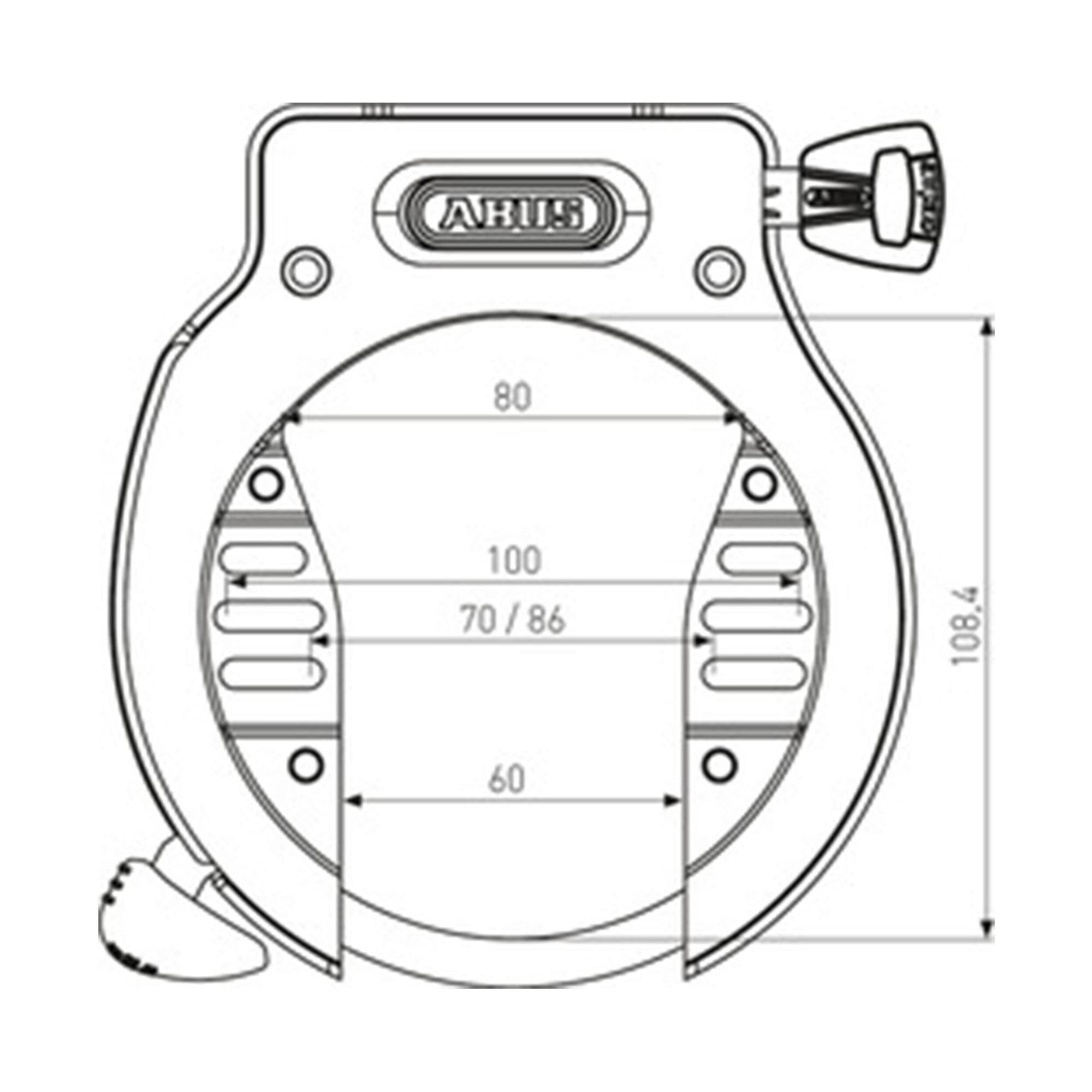 ABUS Unisex - Adultos 4650SL R BK Cerraduras de montura OE, monocolor, universal