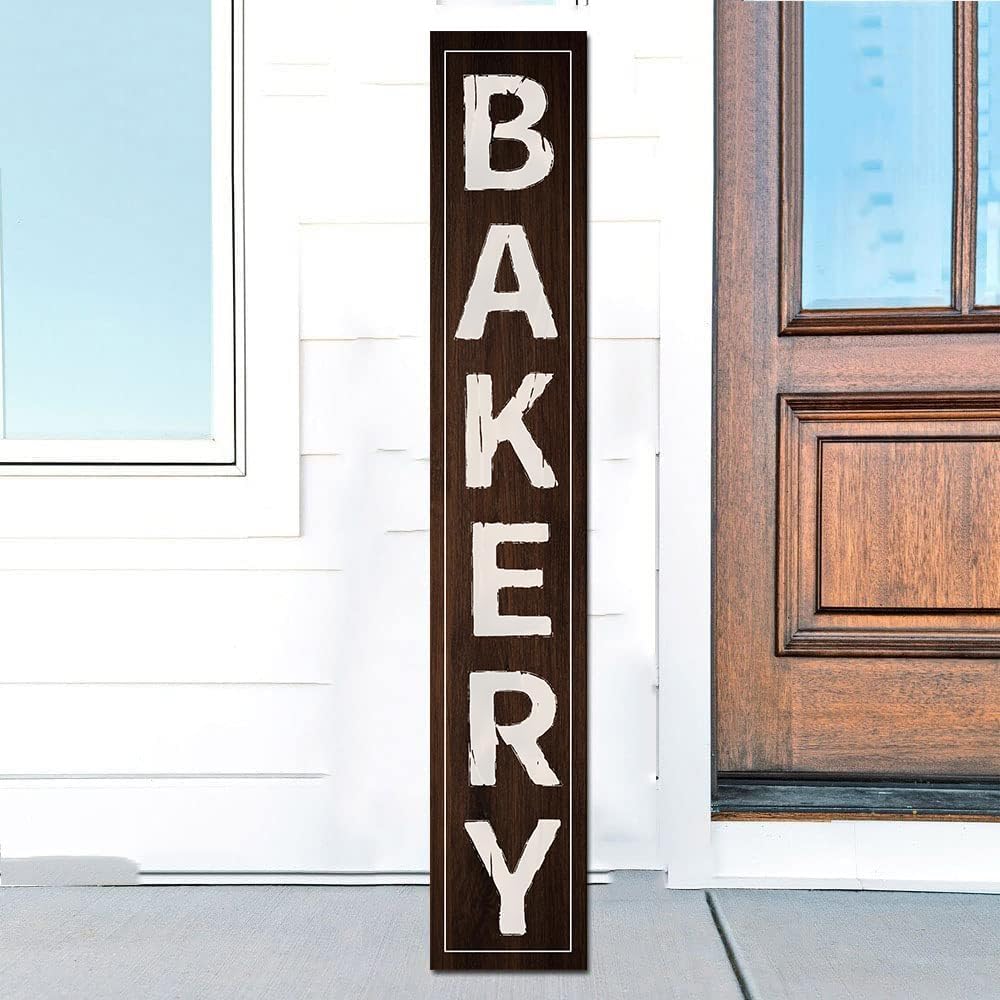 Uptell Bakery Porch Sign Porch Bakery Welcome Sign Tall Wooden Vertical Front Door Decorations Farmhouse Spring Summer Outdoor Yard Housewarming Gifts 8x48, WOOPD240410HRD006q