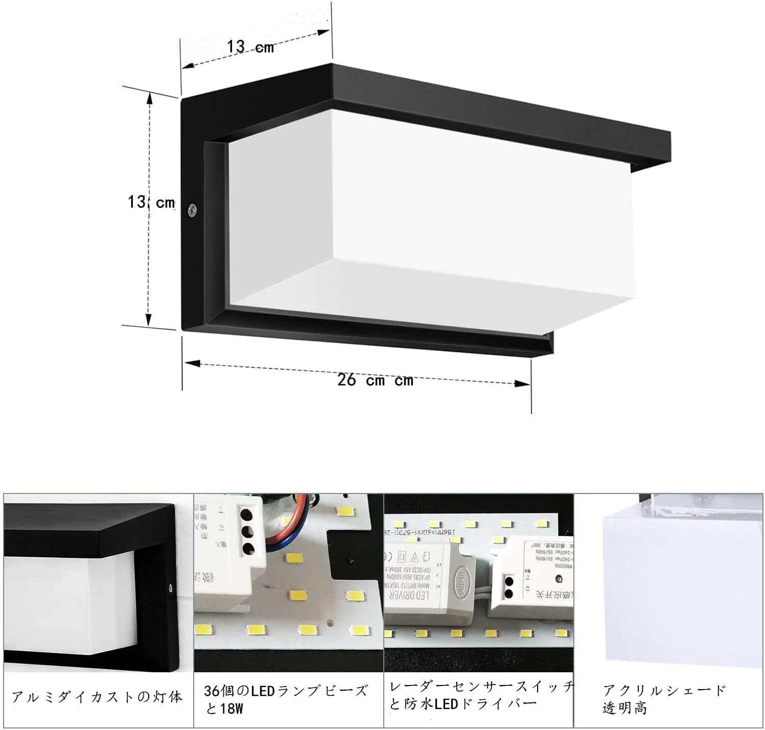 Amazon.co.jp: tniopslife LED 玄関ライト ポーチライト 人感センサー