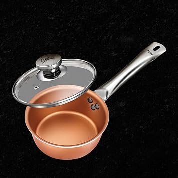 Prestige Aluminium Cuprus Sauce Pan with Glass Lid 1.1 L - Copper