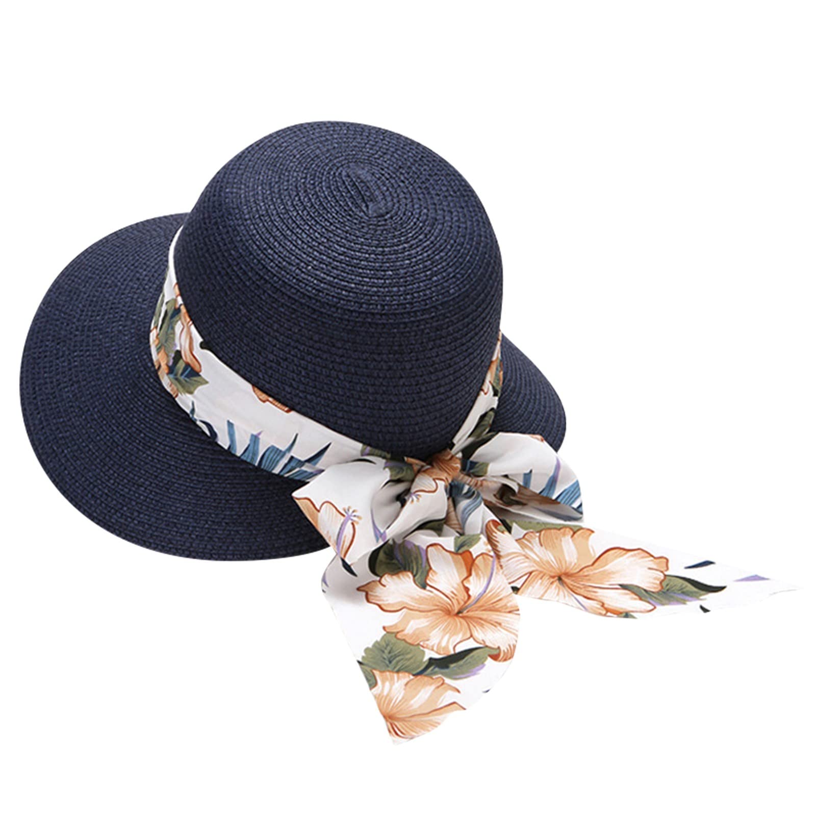 Fulidngzg Sombrero Paja Mujer Sombrero Mujer Sombrero Mujer Plegable Personalizado Sombrero Playa Elegante Gorro Playa Mujer Ligero Pamelas De Playa Protección Sol Gorro Pescador Mujer ala Ancha