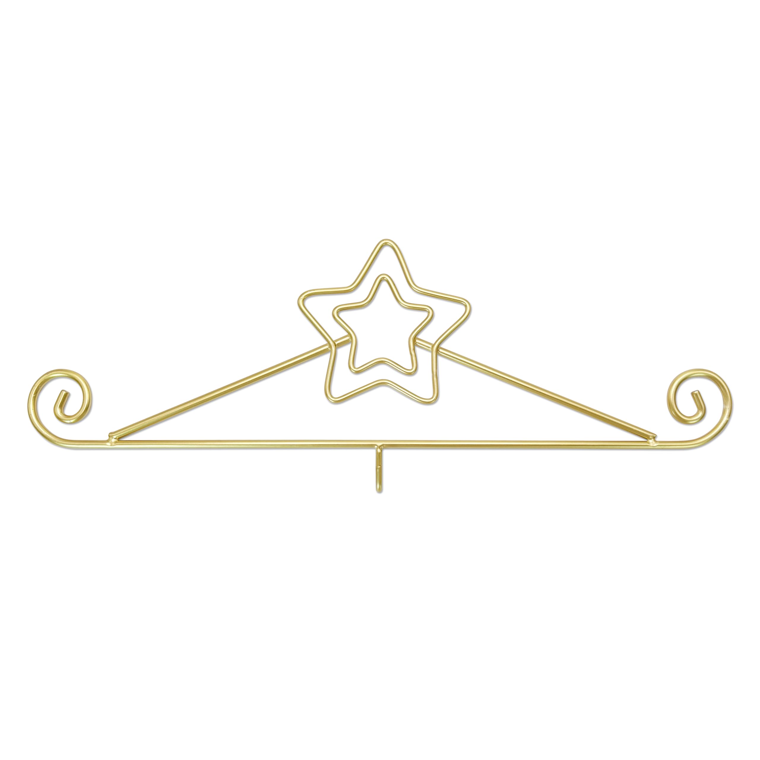 Golden Metal Wire Scroll Calendar Hanger 14.0 x 5.1 inches, Calendars Holder for Wall, Double Star Calendar Frame